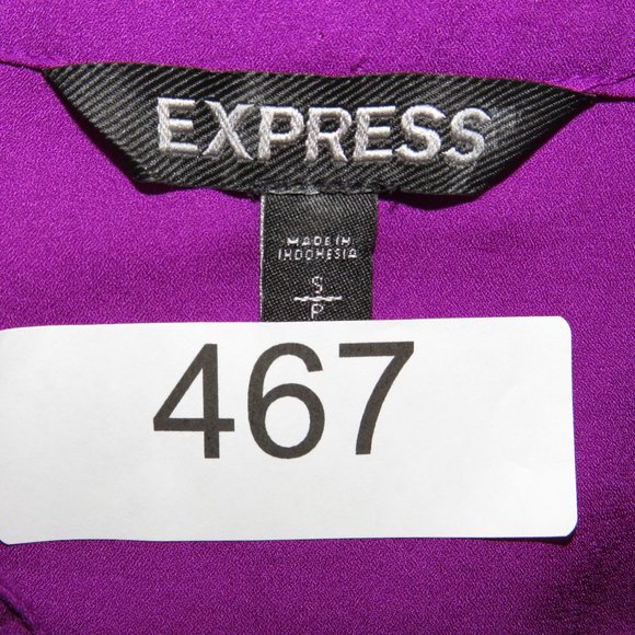 Express* Women's Long Sleeve‎ Curved Hem Split Neck 1/4 Button Down Blouse~ SP - Picture 3 of 8